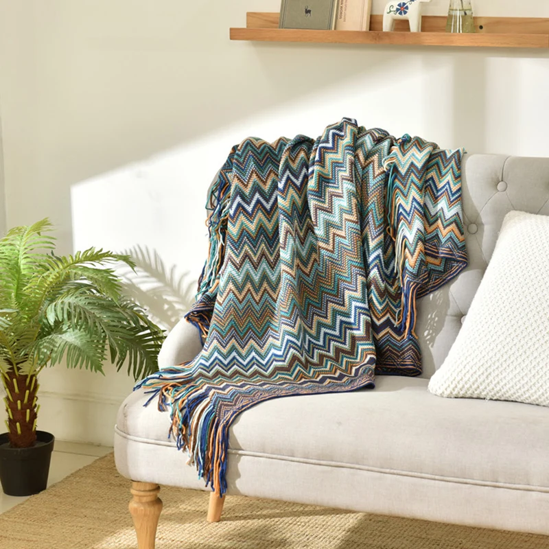 Скандинавском стиле Вязание Тканое покрывало плед диван полотенце Мори девушка одеяло с кисточками одеяло для досуга для украшения гостиной
