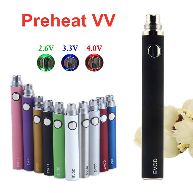 1 шт. eVod батарея с переменным напряжением 510 нитей E сигареты 1100 мАч VV твист батареи