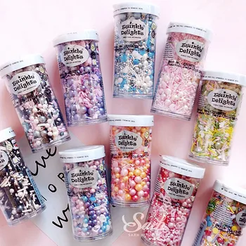 

Edible Colored Sugar Beads Pearl Sugar Baking Decoration Sugar Ball Sugar Needle DIY Cake Chocolate Donut Decoration Sugar Beads