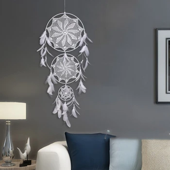 

Three Circle Lace Dream Catcher Wedding Decoration Handmade Handmade Creative Wall Decoration