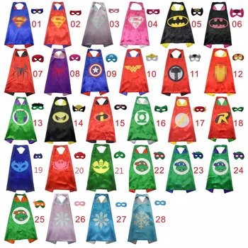 

Superhero Capes with Mask Boys Girls Birthday Party Favor Dress Up double Halloween superman cloak kids Christmas cosplay costum