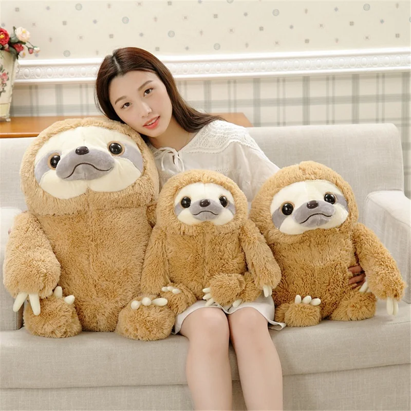

Cute Fluffy Sloth Stuffed Animal Toy Soft Plush Gift Sloths with Toed Animals Plushie Pillow Toy Soft Birthday Gifts for Kids