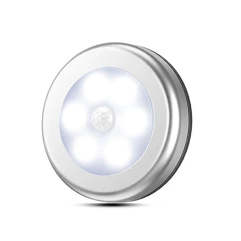 Круглая умная Ночная подсветка светодиодный датчик света беспроводной PIR датчик движения авто светодиодный свет освещение для гардероба шкаф свет сенсор лампы
