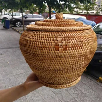 

Tea Cake Tin Box Container Jar Organizador Tank Jug Sundries Organizer Rattan Basket Storage Jars