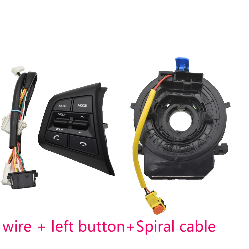 whiteleft-cable-1.6 Левая кнопка рулевого колеса кнопка регулировки громкости Bluetooth телефон с проводом и кабелем для hyundai creta IX25 1.6L - Цвет: whiteleft-cable-1.6