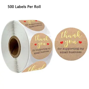 

500pcs Thank You for Supporting My Small Business Stickers with Gold Foil Labels