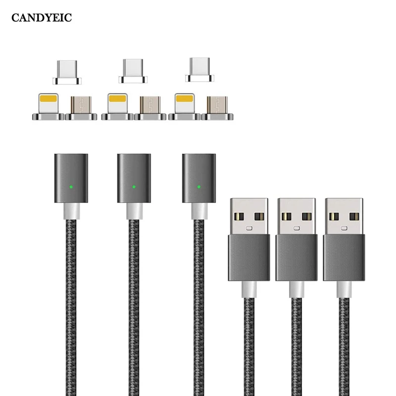 CANDYEIC Micro USB магнитное зарядное устройство для iPhone Samsung Huawei Honor LG MOTO Xiaomi Redmi OPPO VIVO Realme