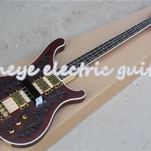 Suneye шеи через электрический бас гитара 4 струны Рик стиль R4004 4 струны бас гитара Золотое оборудование бас гитара комплект на заказ