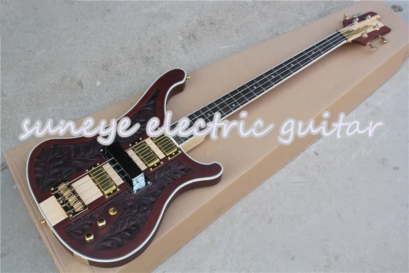 

Suneye Neck Through Electric Bass Guitar 4 String Rick Style R4004 4 String Bass Guitar Gold Hardware Bass Guitar Kit Custom