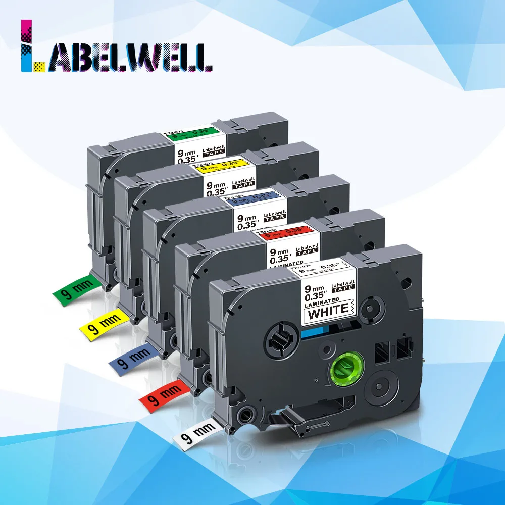 Labelwell 5 шт. лента для этикеток совместимая с 221 421 521 621 фотолента черный на белом