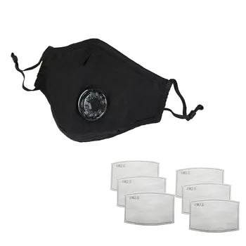 

Cotton Washable Respirator Breathing Mask With Adjustable Straps And Nose Bridge 1pc mask with 6 pieces filter #BL4