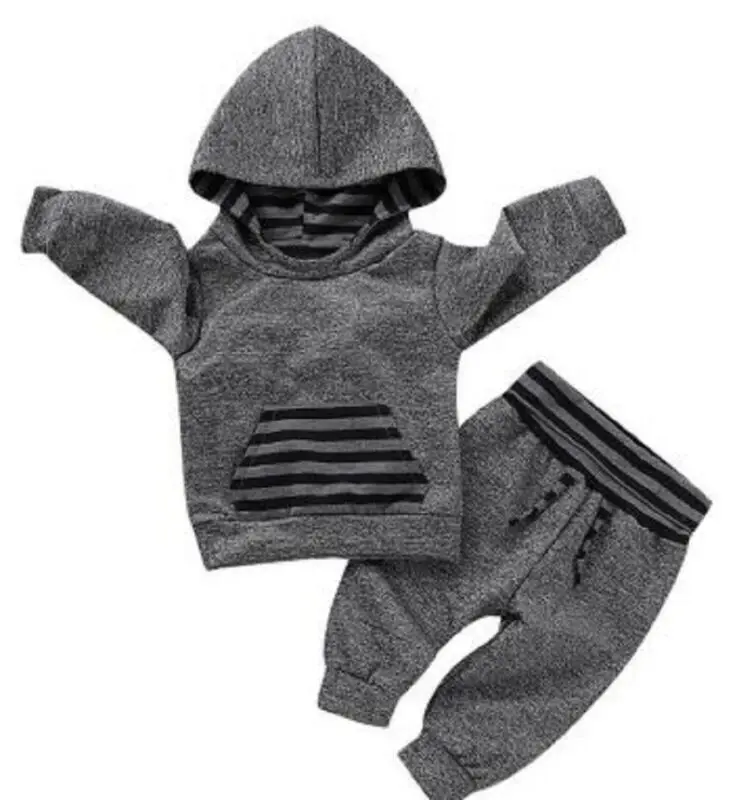 Emmababy Одежда для новорожденных мальчиков и девочек, топы с длинными рукавами и капюшоном, штаны, комплект одежды, осенний комплект