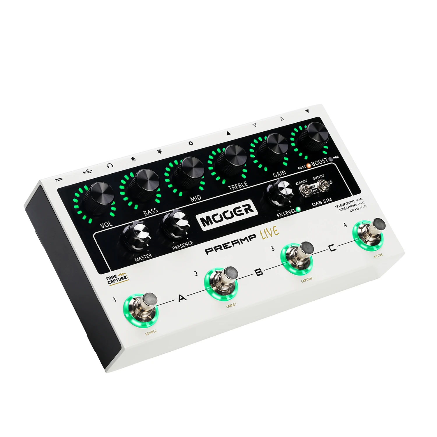 MOOER предусилитель LIVE профессиональная цифровая педаль предусилителя 12 каналов Pre& Post усилитель динамик кабинет моделирование