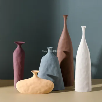 

NORDIC INS STYLE PRIMITIVE CERAMIC VASE CREATIVE INTERIOR DECORATION MORANDI WINE CABINET HOME LIVING ROOM DECORATION