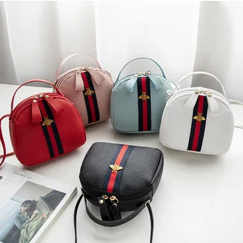 

2020 Women Mini Bag Summer Shell Bag Shoulder Bag Messenger Crossbody Bag New Hipster PU Leather Korean Style Cool Bees #15