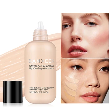 

60 ML Liquid Foundation Matte Long Lasting Makeup Full Coverage Concealer Makeup Foundation Cream Base Oil Control Cosmetic Tool