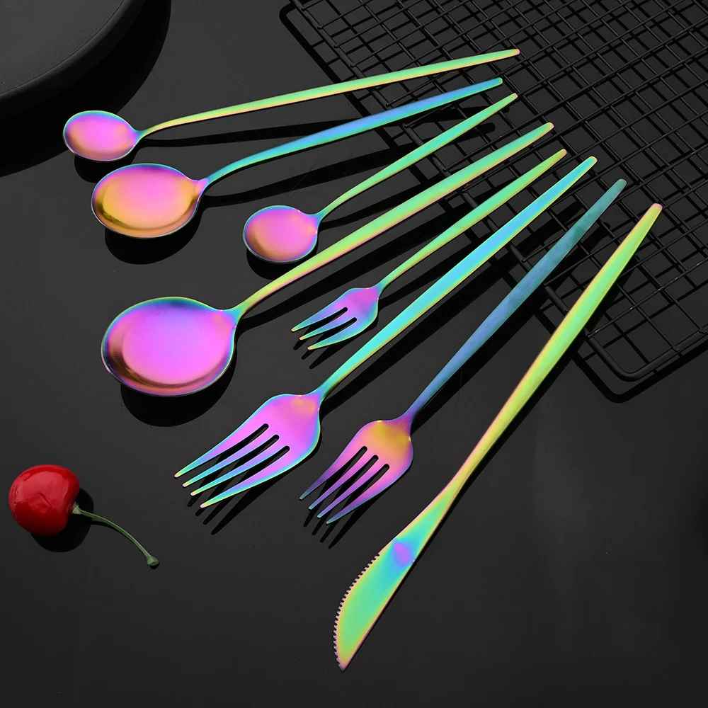 Cutlery Set Stainless Steel Tableware Dinnerware Kitchen Party Knife Fork Spoon Fruit Fork Accessories