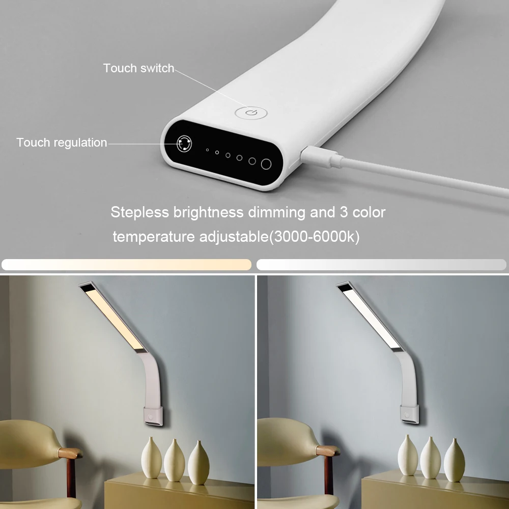 Artpad комнатная настольная лампа Led защита глаз с регулируемой яркостью для офиса и учебы детей прикроватная USB перезаряжаемая Гибкая Настольная лампа освещение