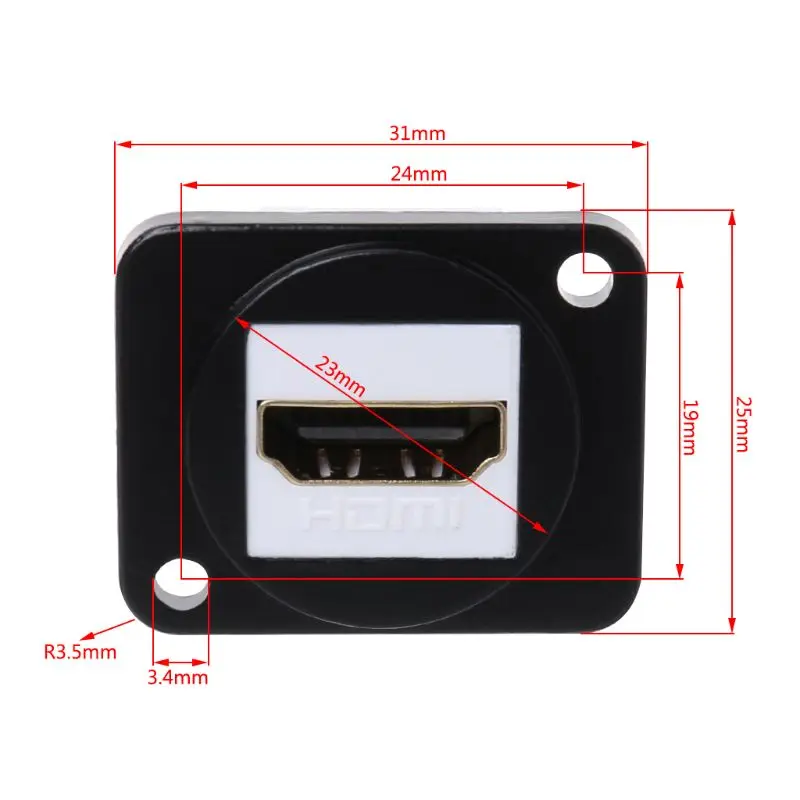 D Тип металлический HDMI разъем модуль гнездо женский настенное крепление панели Промышленные Аксессуары LX9A