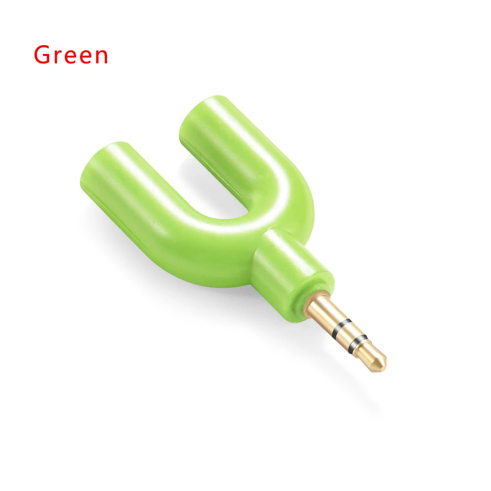 1 шт. 3,5 мм Белые Двойные наушники y-разветвитель кабель адаптер разъем аудио кабель Аксессуары для мобильных телефонов Прямая поставка - Цвет: green