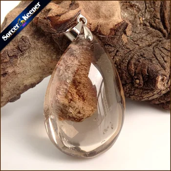 

Real Natural Reiki Minerals Healing Green Phantom Quartz Crystal Necklace Pendant Birthday Party Gift for Jewelry Making B005