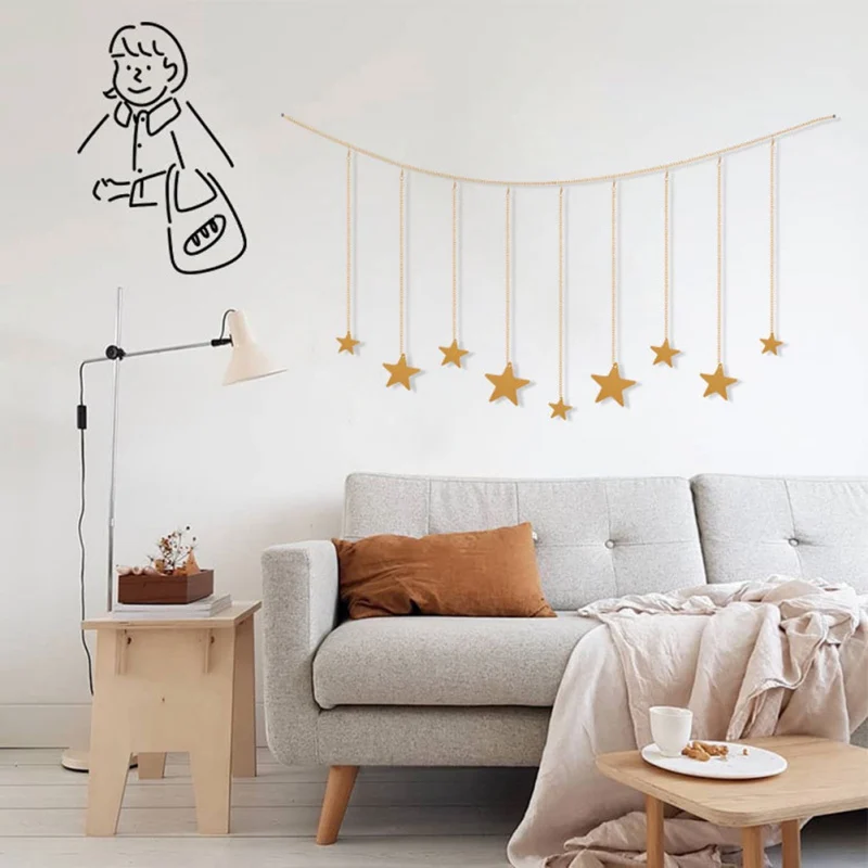  Photo Hanging Clips String Photo Collage Twinkle star with Clip Home Bedroom Wall Decoration for Pi - 4000468895521