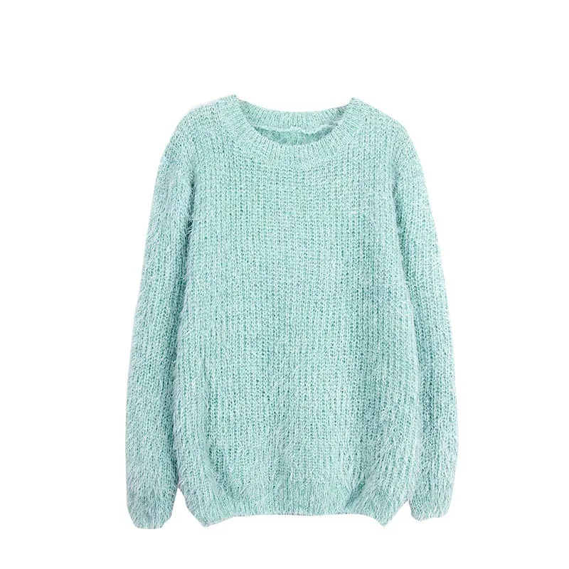 Mohair Sweater Women Blusas De Inverno Feminina Sueter Mujer Candy Color Loose Ladies Female Soft Comfortable Warm Pullovers | Женская