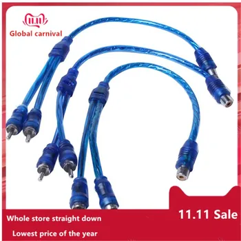 

3 Pcs Audio connection for 1 RCA female to 2 RCA male adapter splitter Cable