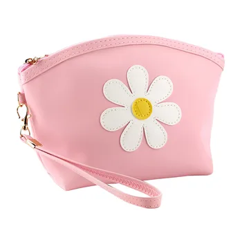 

2019 New Women Cosmetic Case Korean Style Flower Leather Makeup Bag Beauty Organizer Travel Pouch Necessarie Toiletry Wash Bag