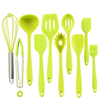 

Silicone Kitchenware Set Anti-scalding non-stick spatula 10 piece set of high temperature resistant anti-scalding spatula