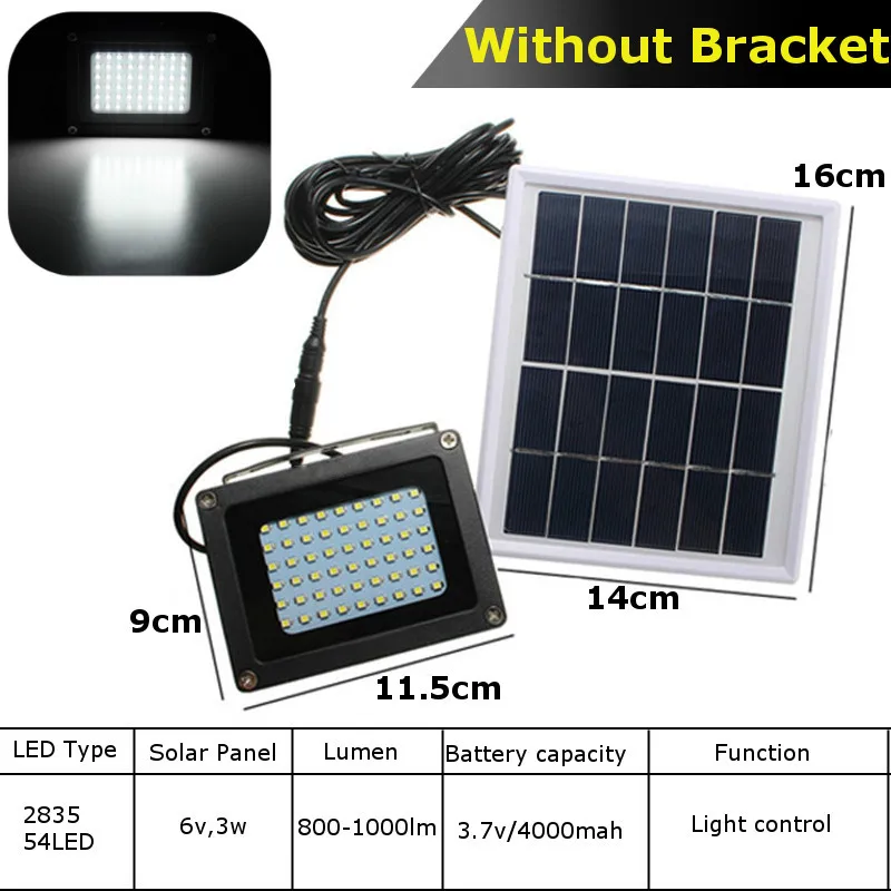 Água de Energia Sensor de Luz de Inundação Lâmpada de Ponto ao ar à Prova Ddusk Solar Dusk-to-dawn Livre Jardim Caminho Parede Segurança Luz Dropshipping 54 Led 6 Lâmpadas solares