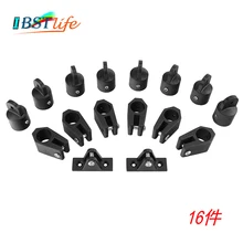 16 шт. универсальные нейлоновые фитинги для лодки комплект оборудования черный подходит для 3 банта Бимини Топ легкий и прочный аксессуары для яхты