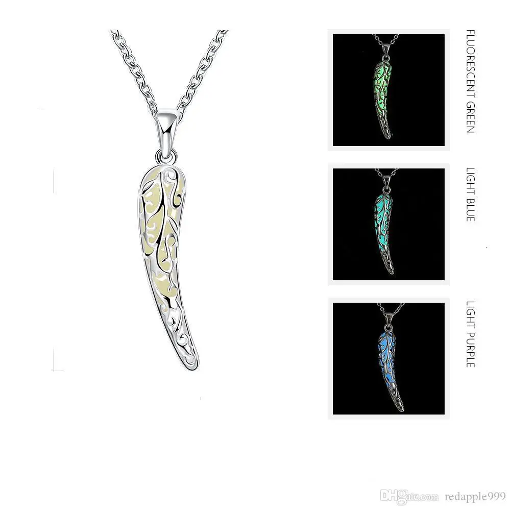 Новинка посеребренный кулон в форме перца 3 цвета фосфоресцирующий