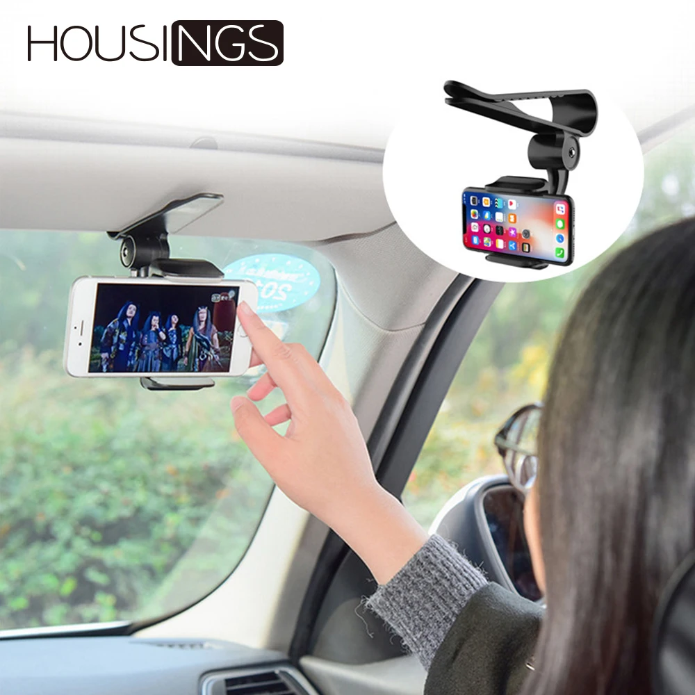 

Universal 360 Rotating Sun Visor Car Phone Holder For iPhone 7 8 GPS Navigation Clip Mount Stand For Samsung Cell Phone Bracket