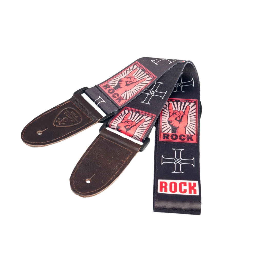 Adjustable Guitar Strap Colorful Printing Nylon Strap Guitar Strap Lock for Acoustic Electric Guitar and Bass