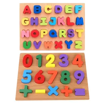 

Wooden Number/Alphabet Puzzle Board for Toddlers Educational Early Learning Toys