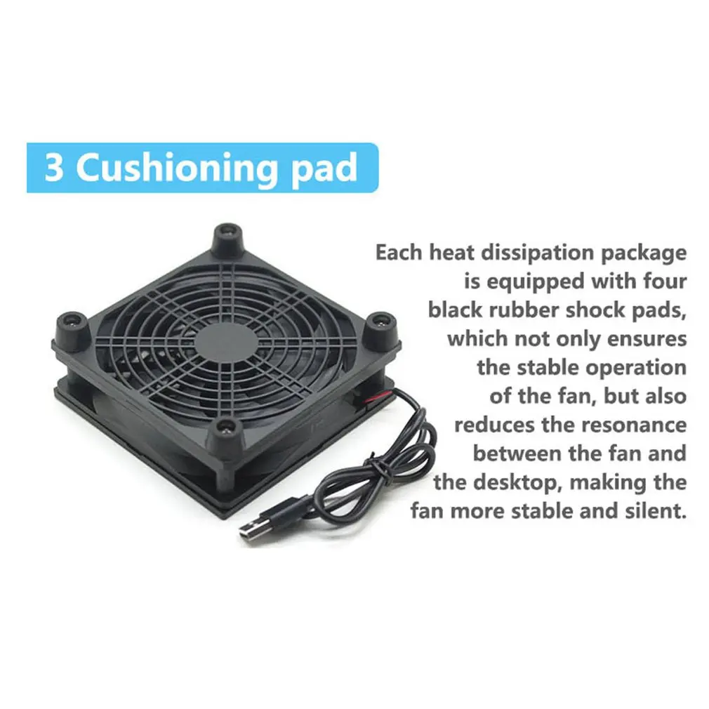 5V 1A USB Router Cooling Fan 120mm DIY TV Set-top Box Ball/Sleeve Cooler W/Controller & Protective Net Desktop Cooling Fan