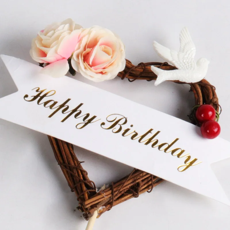 Цветочный венок топпер для торта с днем рождения украшение топперы свадебных