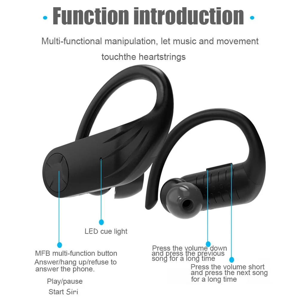 

Built-in Microphone Earphones Noise Reduction Bluetooth 5.0 Earbuds True Wireless Earphones in Ear Sports Headset Earphones zz5
