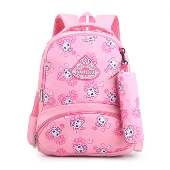 

Children School Bags For Girls Elementary School Backpack Cute Flower Print Pink Backpack Waterproof Schoolbag Girl Book Bags