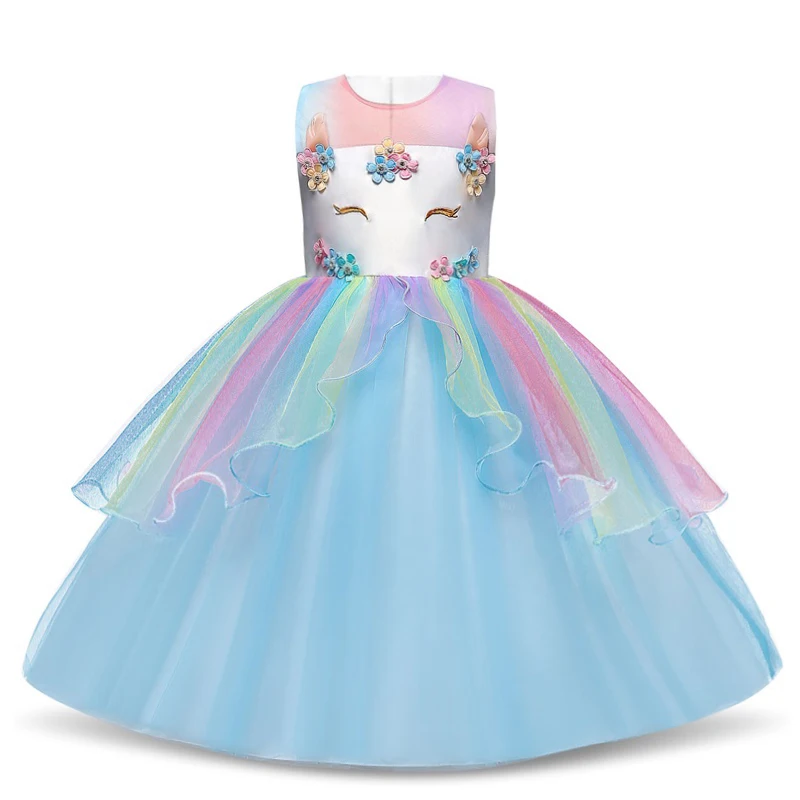 Style 14 Blue Платье для девочек; элегантное Новогоднее детское праздничное платье принцессы; свадебное платье; Детские платья для девочек; платье для дня рождения; Vestido; одежда - Цвет: Style 14 Blue