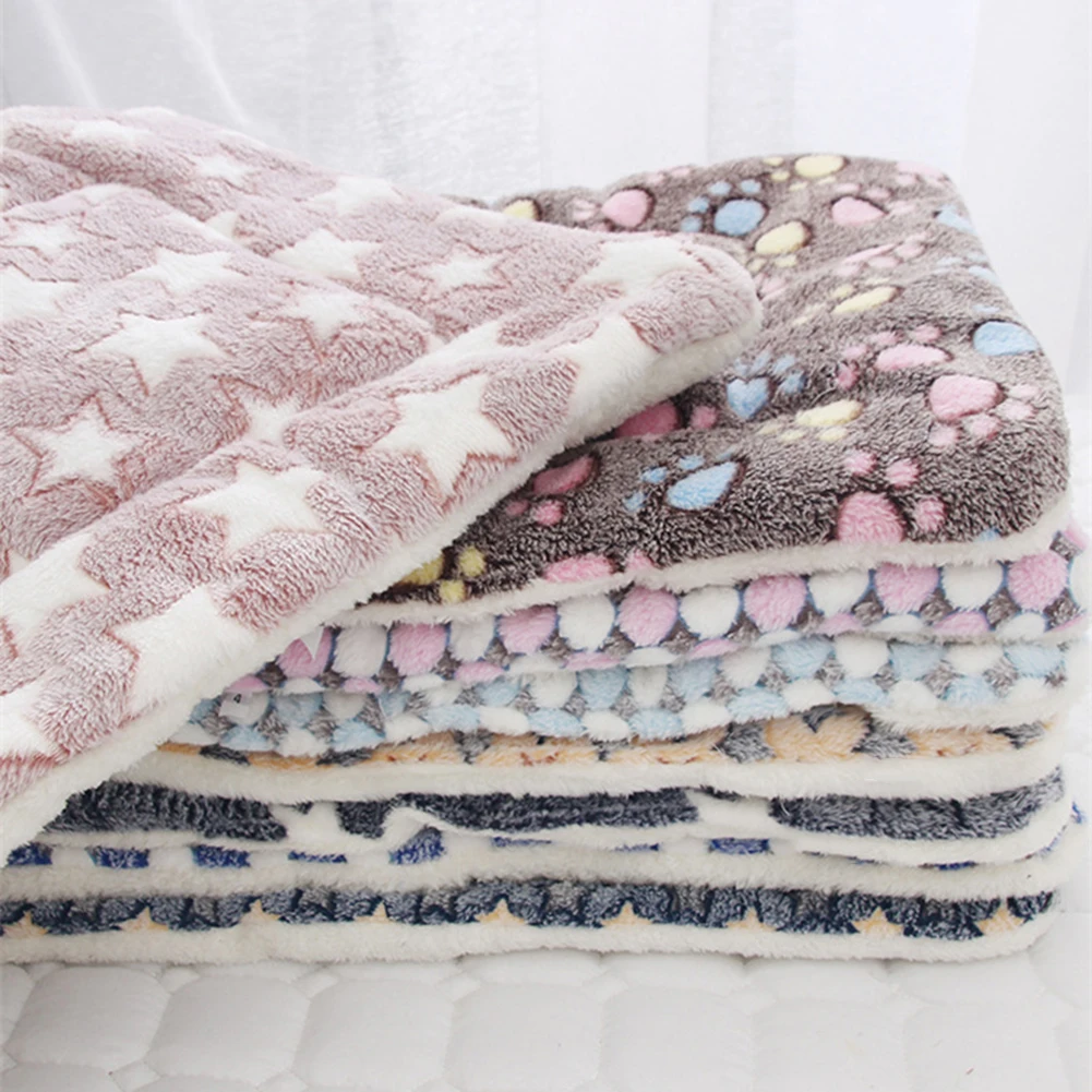 Фланелевый Противоскользящий коврик для домашних собак и котов, теплый мягкий коврик для сна, Флисовое одеяло