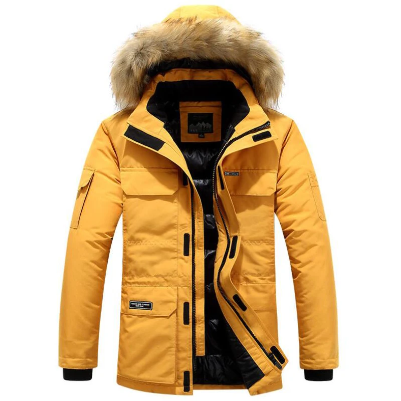 parka jacket Men Fur Warm Thick Cotton Multi-pocket Hooded Parkas Mens Casual Fashion Warm Coats Plus Size 5XL 6XL Overcoat Winter Jackets down coats & jackets Parkas