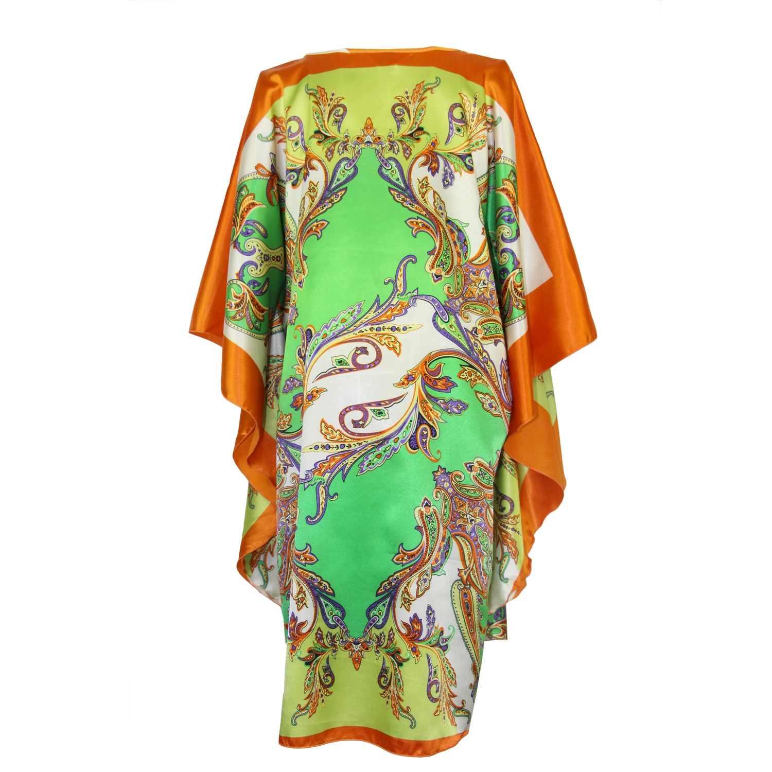 Chinese Vintage Print Lady Robe Dress Nightgown Summer Nightdress Sleepwear Women Satin Rayon Nightwear Bath Gown One Size