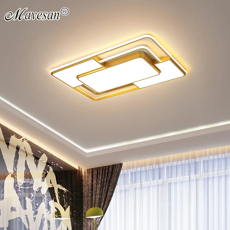 MS Modern New Style LED Ceiling Lights With Remote Dimmable Lamp 36W 48W 98W Lighting For Living Room Bedroom Dining Room Loft
