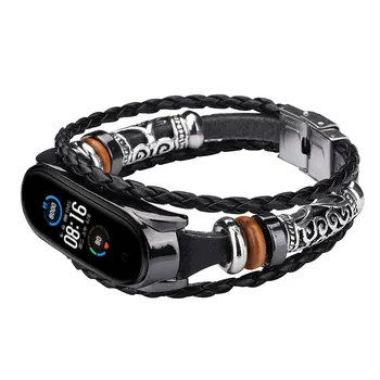 

Suitable for Mi Band for Xiaomi 5/5 NFC Buckle Shell Striped Beaded Strap Smart Bracelet Protection Strap Replacement