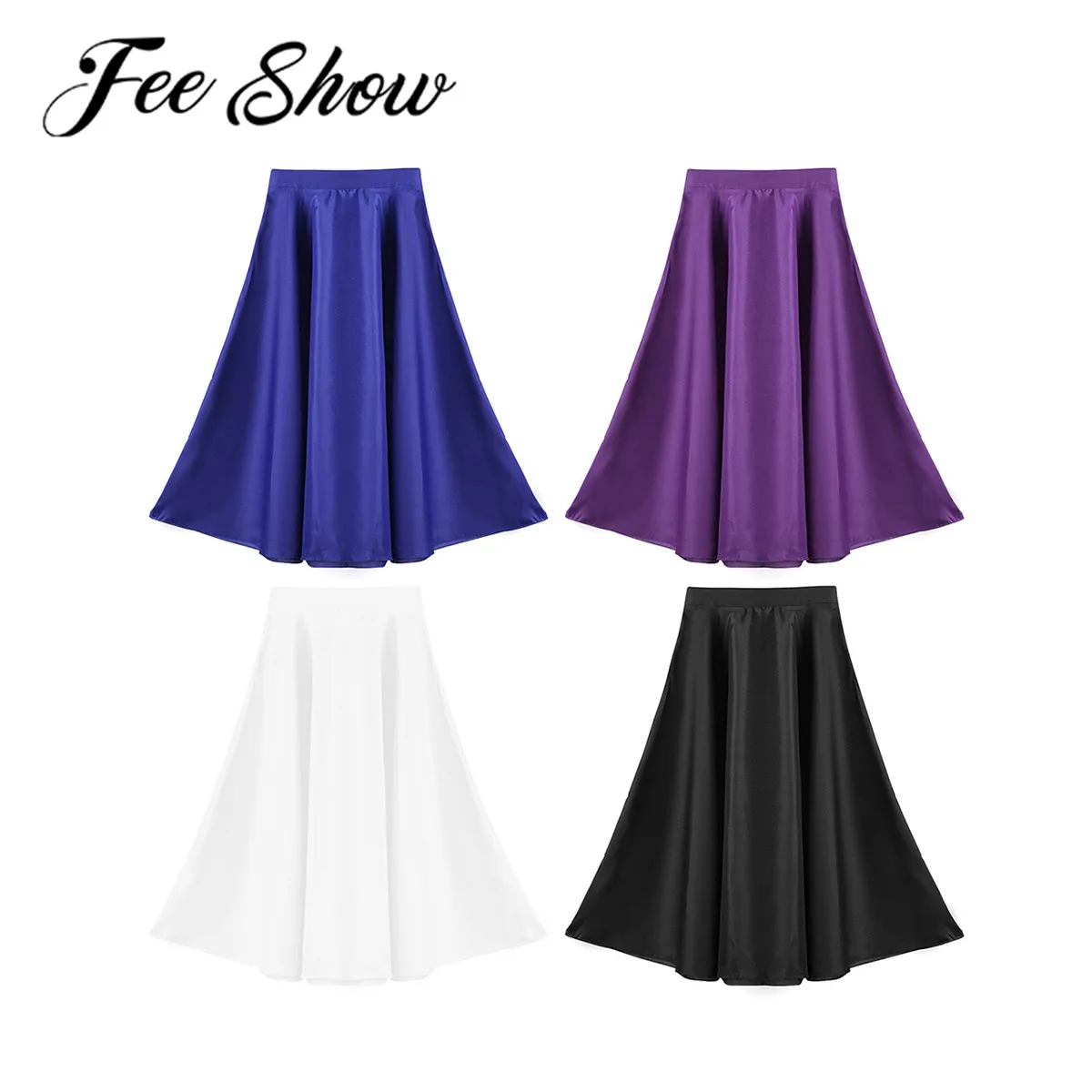 

Kids Girls Long Maxi Full Circle Skirt For Party Stage Performance Celebration of Spirit Praise Dance Clothes Ballerina Costume