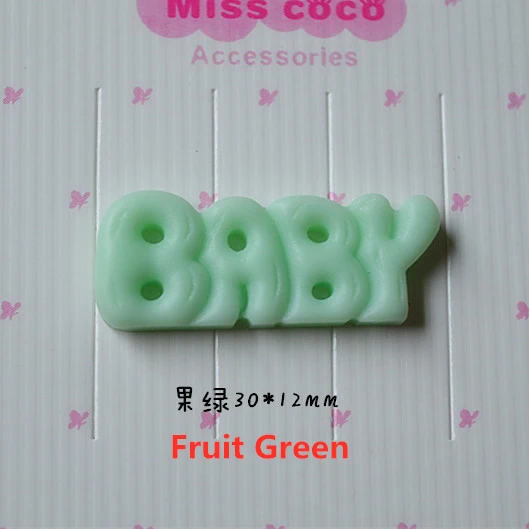 100 шт 18 мм X 24 мм смолы flatback детские английские буквы для чехол для телефона наклейки магнитные наклейки для холодильника - Цвет: Fruit Green