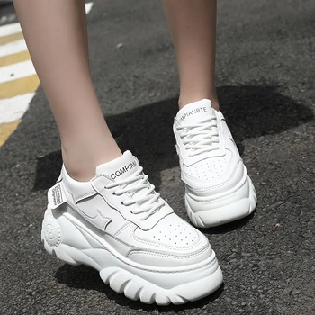 

Beige Black Black Platform Sneakers Women Thick Soled Sneakers Fashion Non-slip Autumn Women Casual Vulcanized Shoes