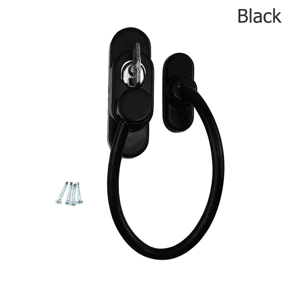 cabinet lock black Металлический холодильник морозильник окна замки замок для защиты от детей из нержавеющей стали ключ детский шкаф безопасности младенческой безопасности окна - Цвет: cabinet lock black